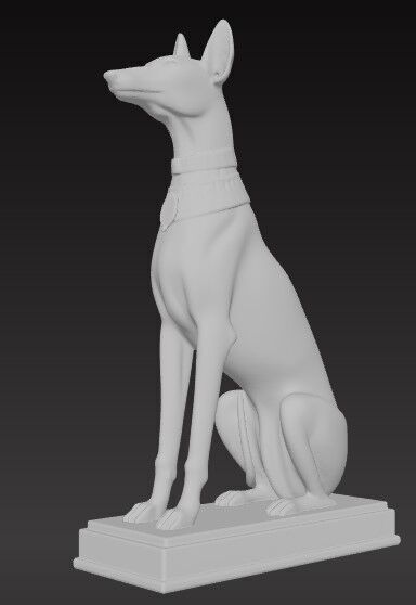 Victorian  Egyptian Dog Sculpture 3D Model STL FBX OBJ GLB 3D print model_4