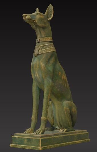 Victorian  Egyptian Dog Sculpture 3D Model STL FBX OBJ GLB 3D print model_7