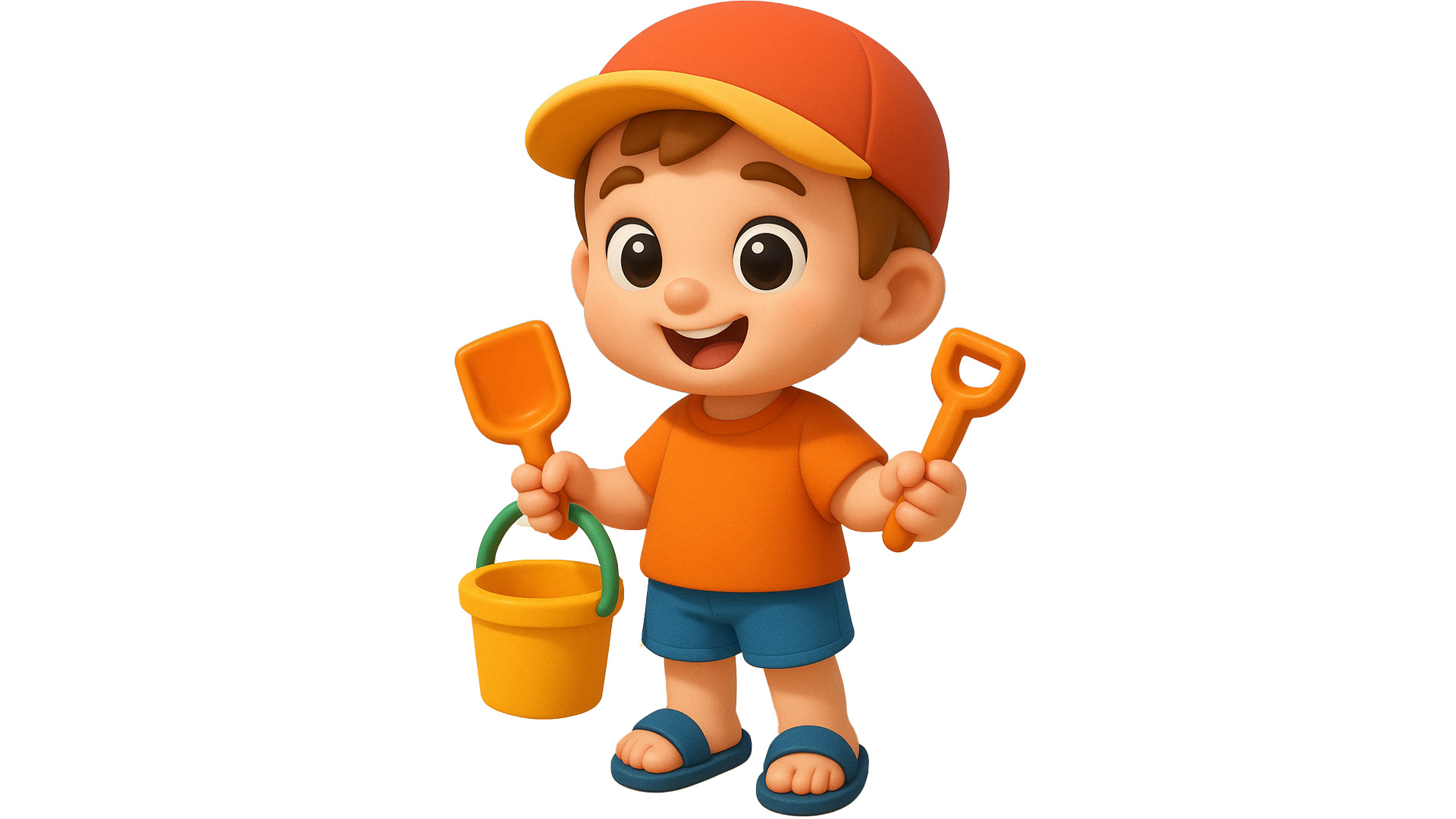 Beach Visitors Low-poly 3D model_6