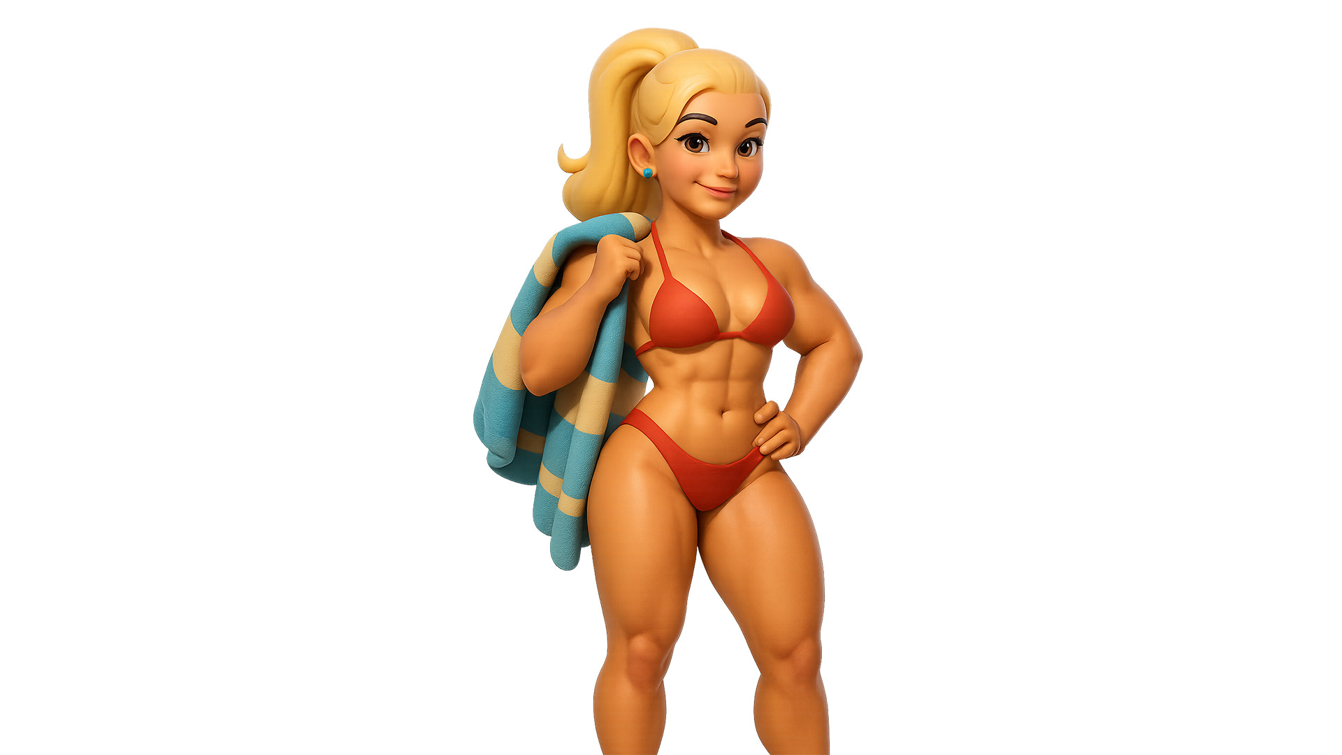 Beach Visitors Low-poly 3D model_12