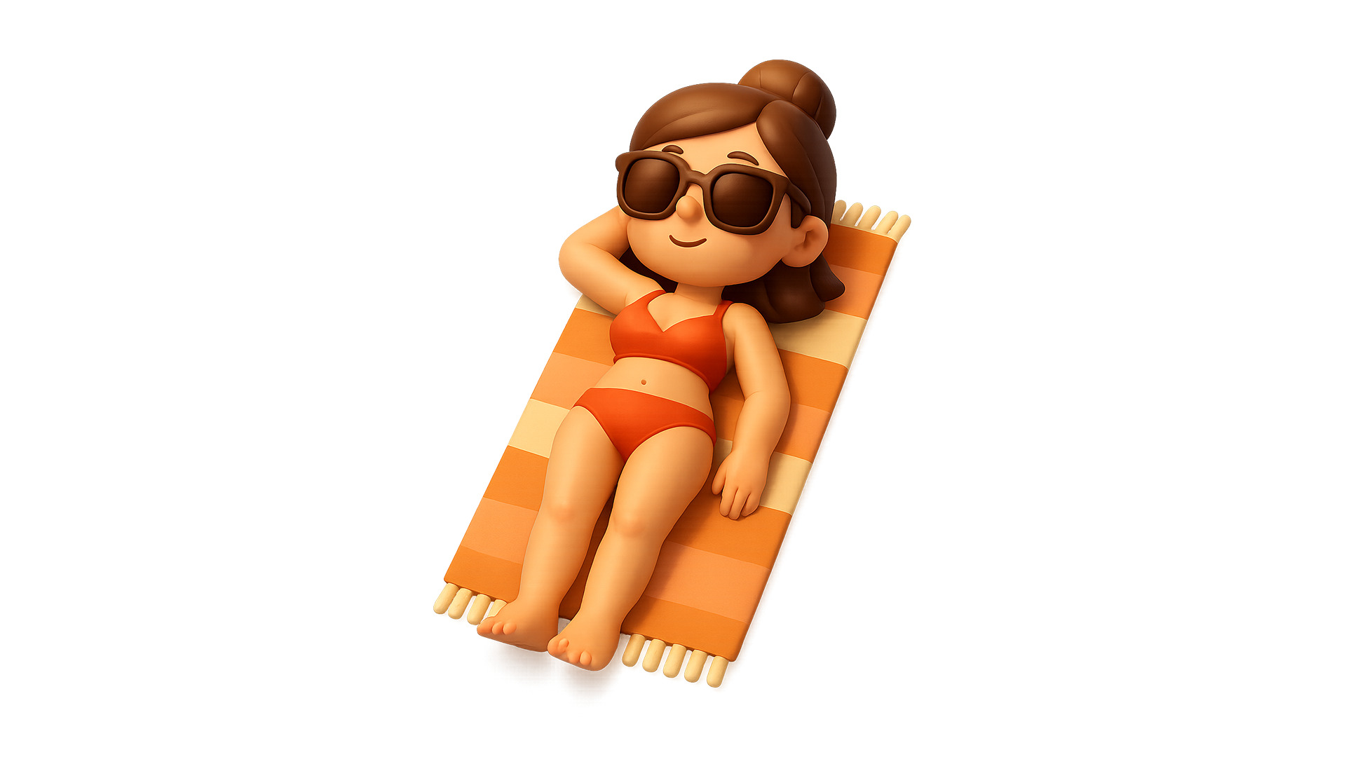 Beach Visitors Low-poly 3D model_14