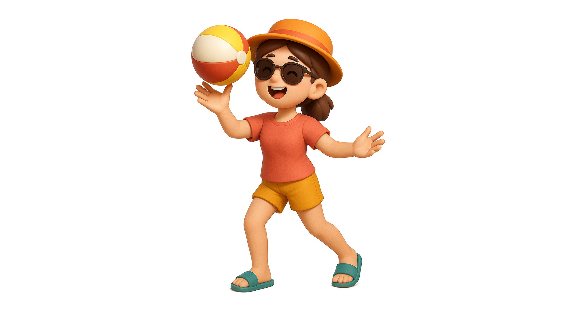 Beach Visitors Low-poly 3D model_7