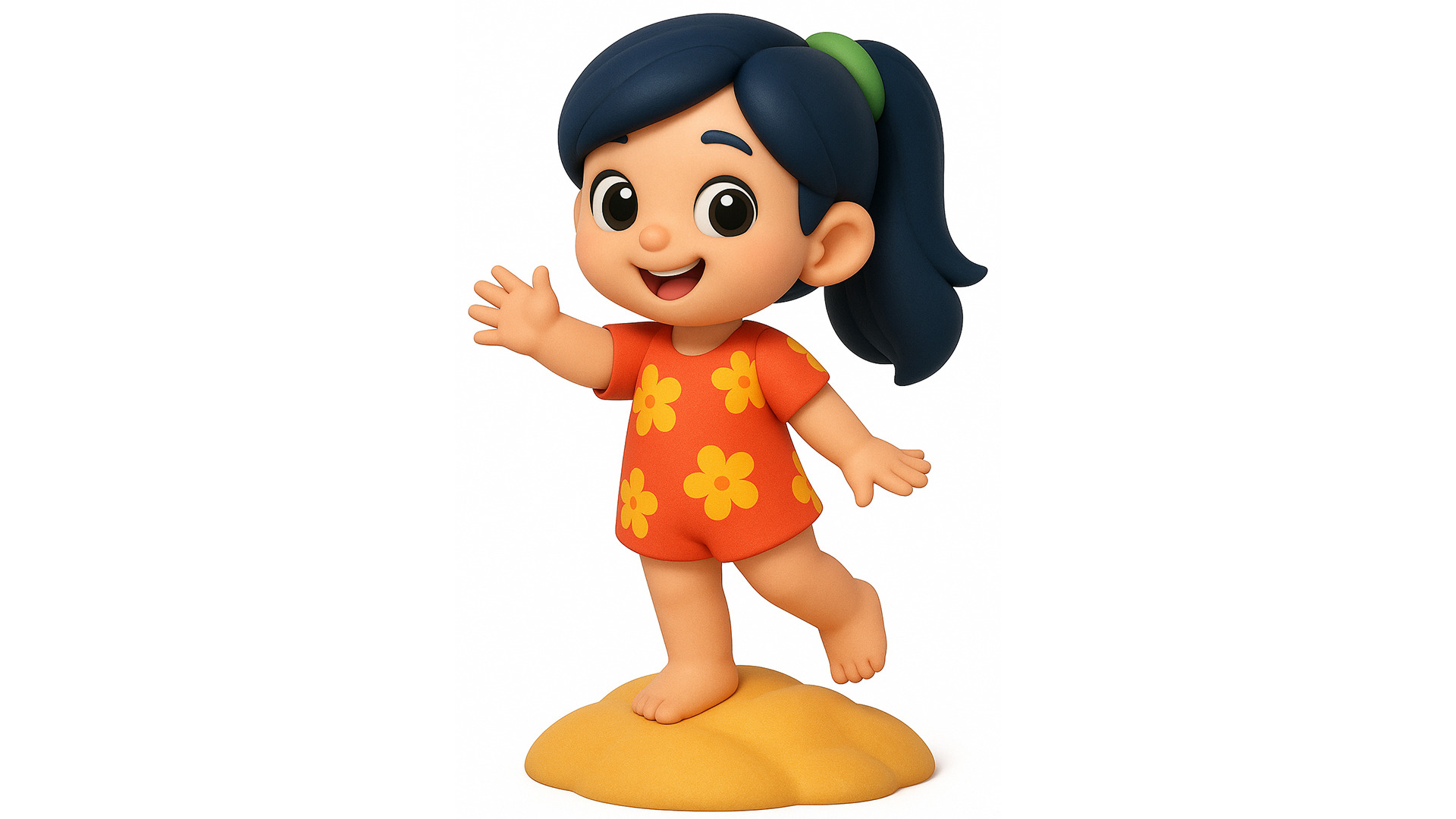 Beach Visitors Low-poly 3D model_8