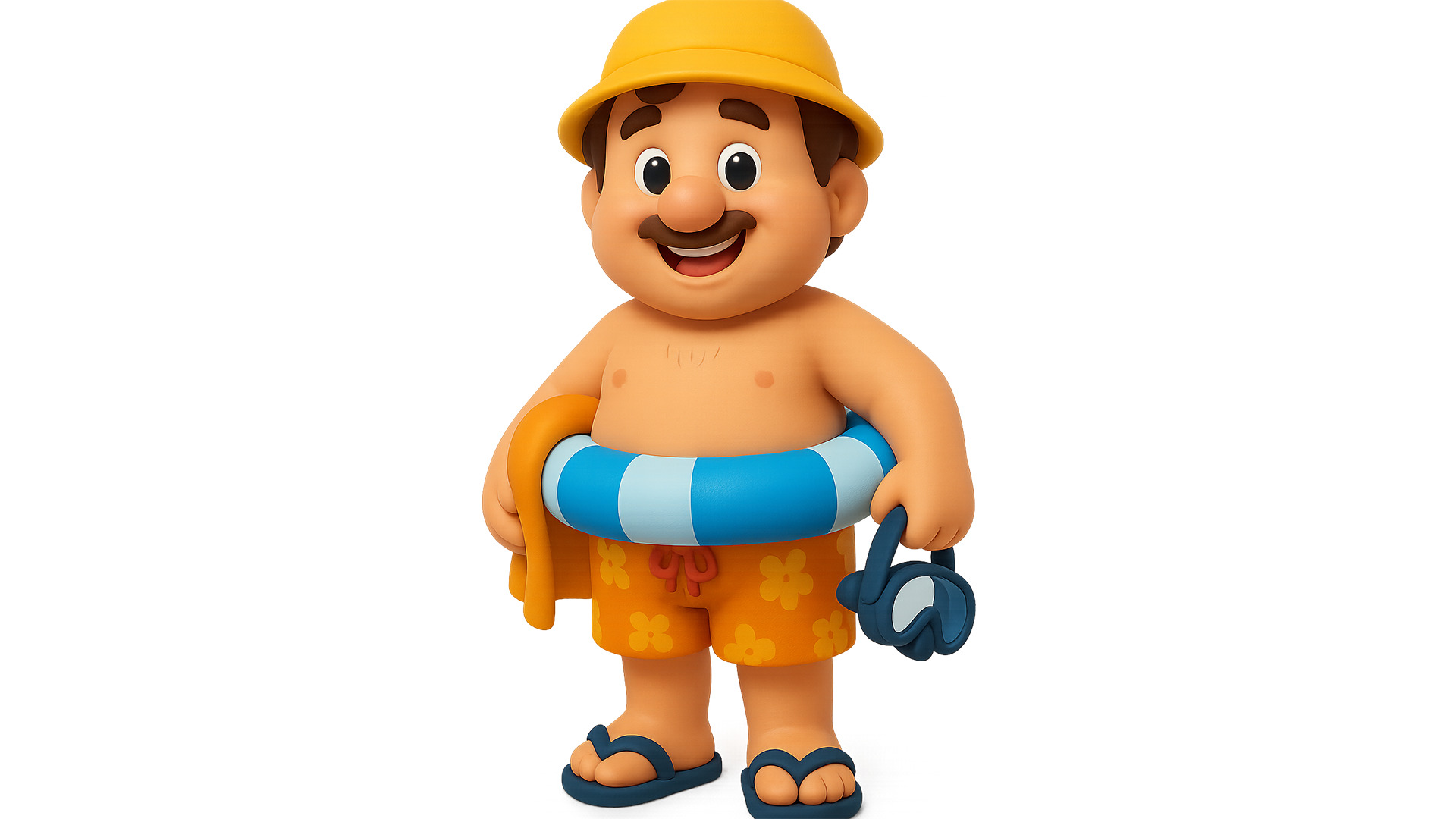 Beach Visitors Low-poly 3D model_5