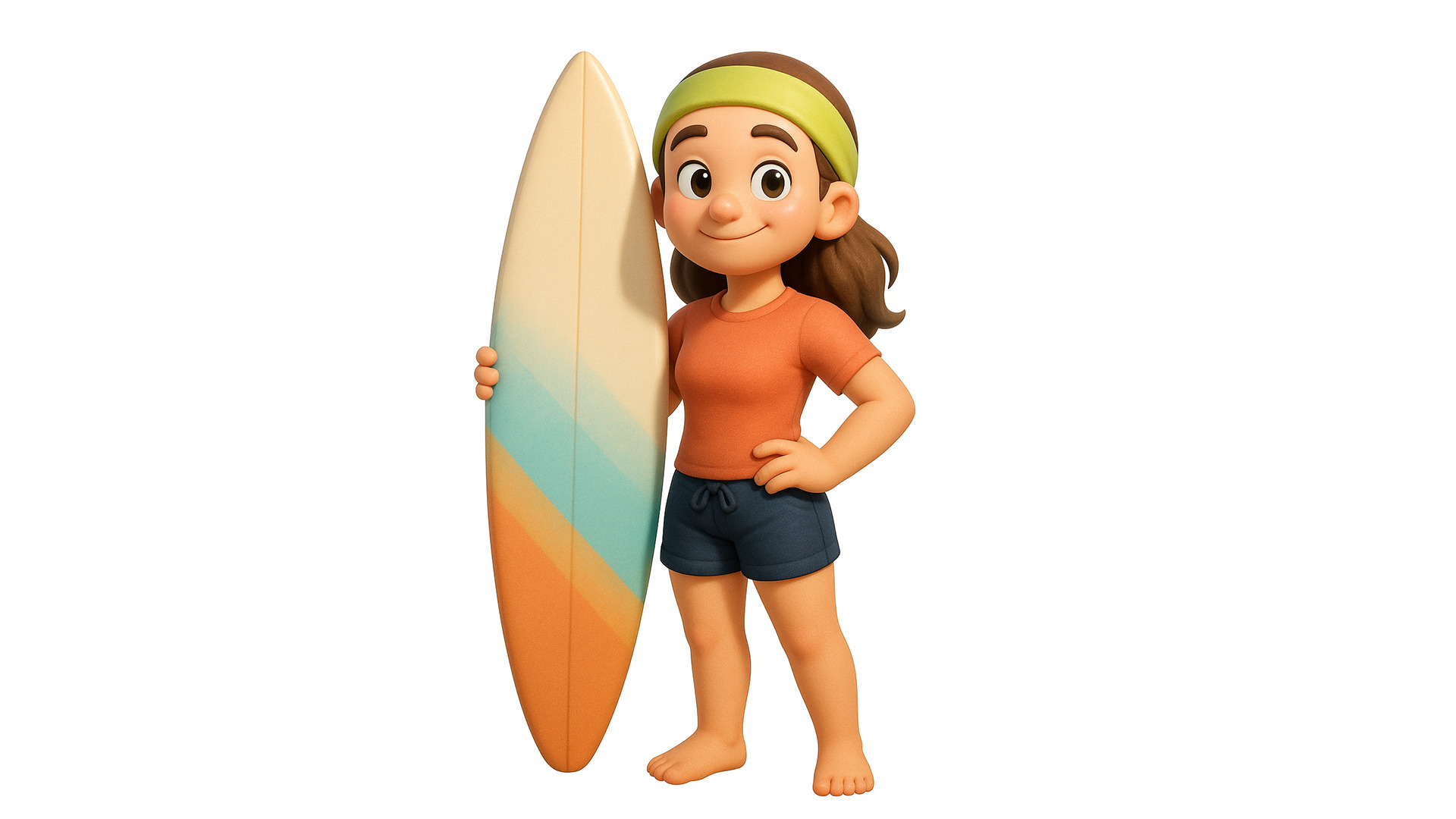 Beach Visitors Low-poly 3D model_13