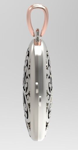 Locket pendant 3D print model_1