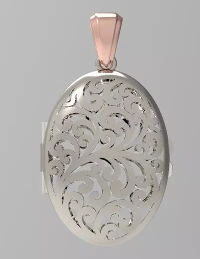 Locket pendant 3D print model_0
