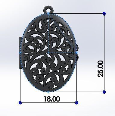 Locket pendant 3D print model_4