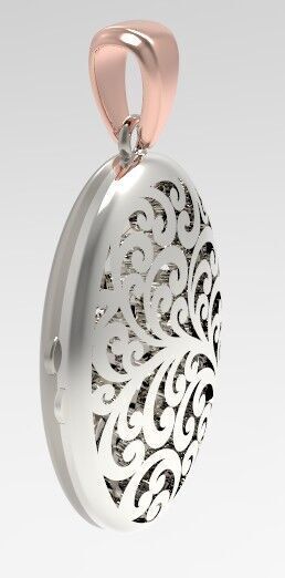 Locket pendant 3D print model_2
