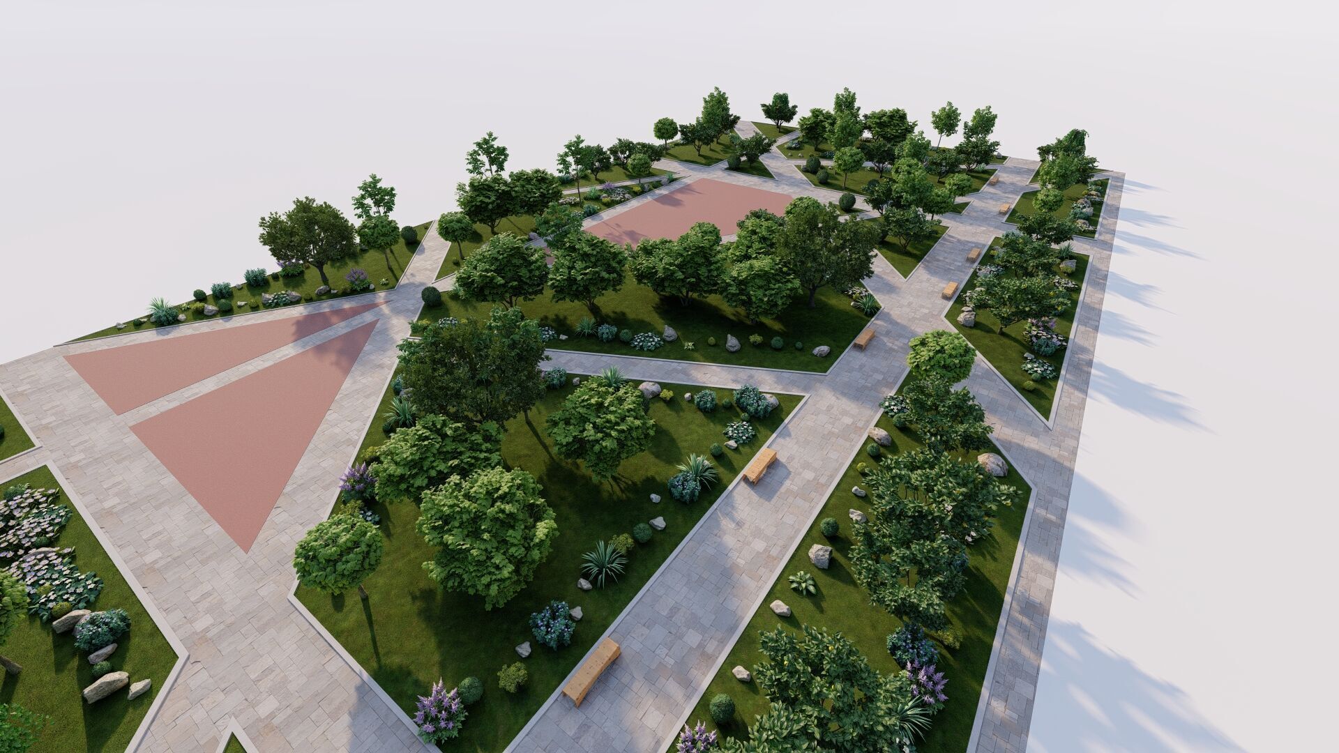 public park-Private Park Landscape 3D model_2