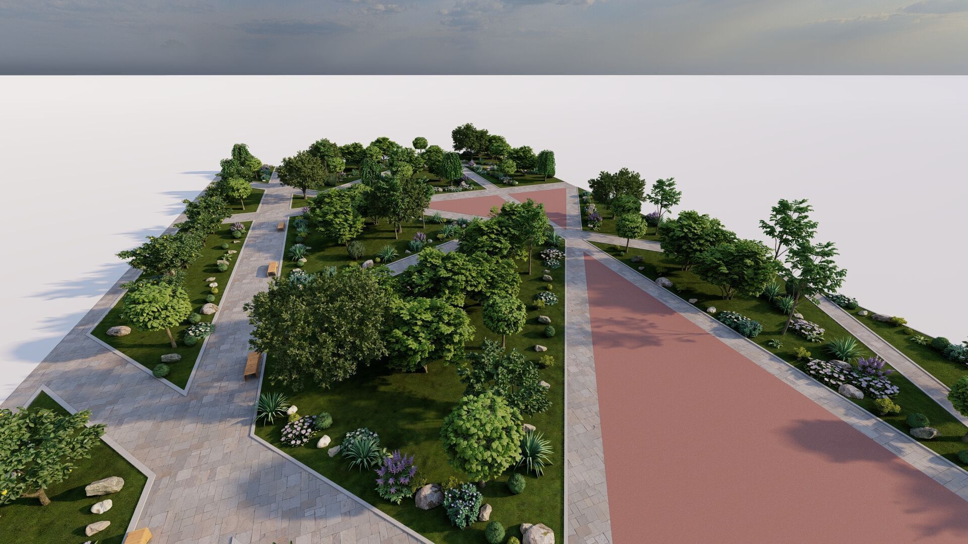 public park-Private Park Landscape 3D model_9