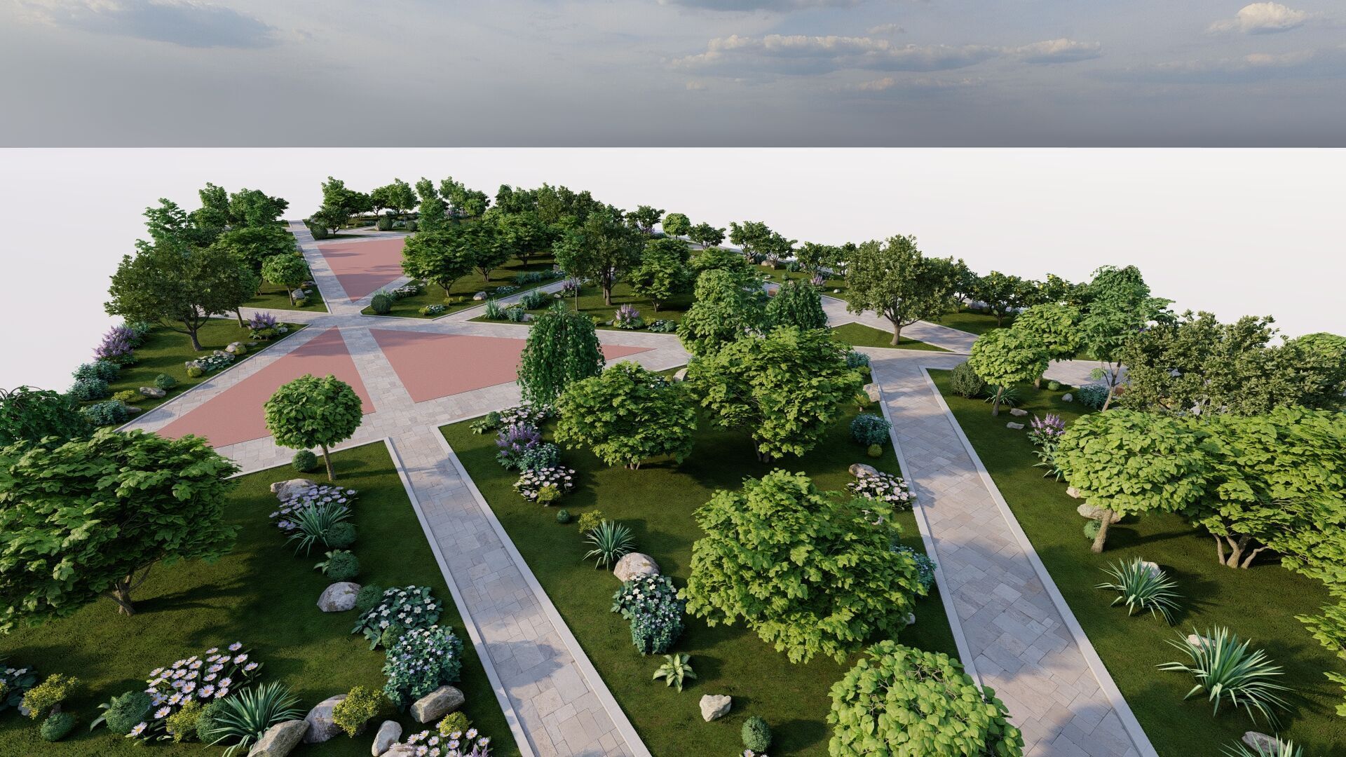 public park-Private Park Landscape 3D model_18