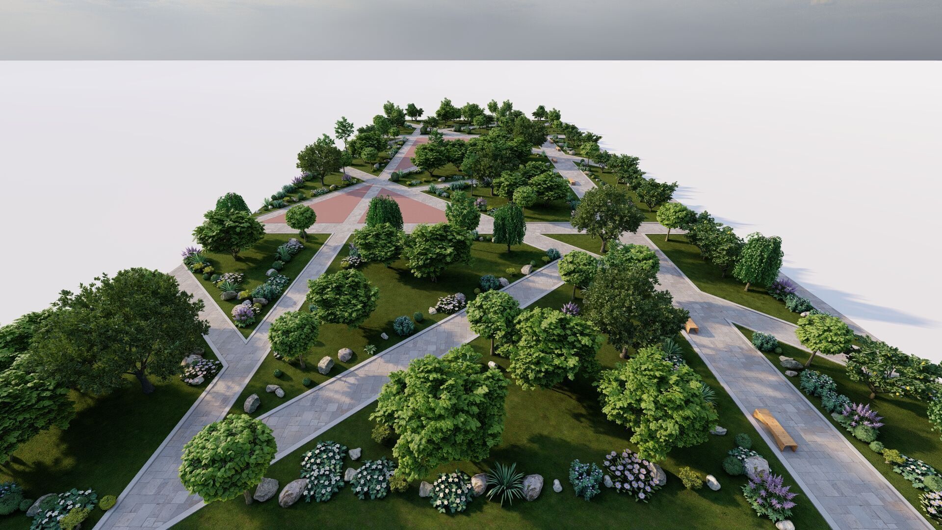 public park-Private Park Landscape 3D model_7