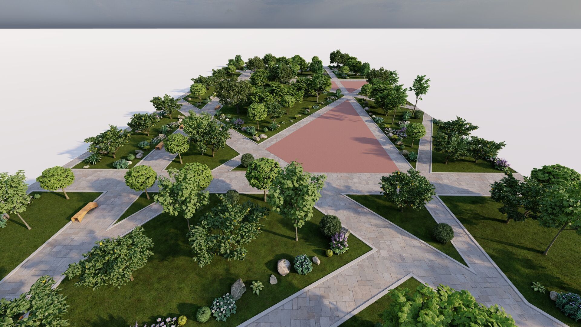 public park-Private Park Landscape 3D model_19