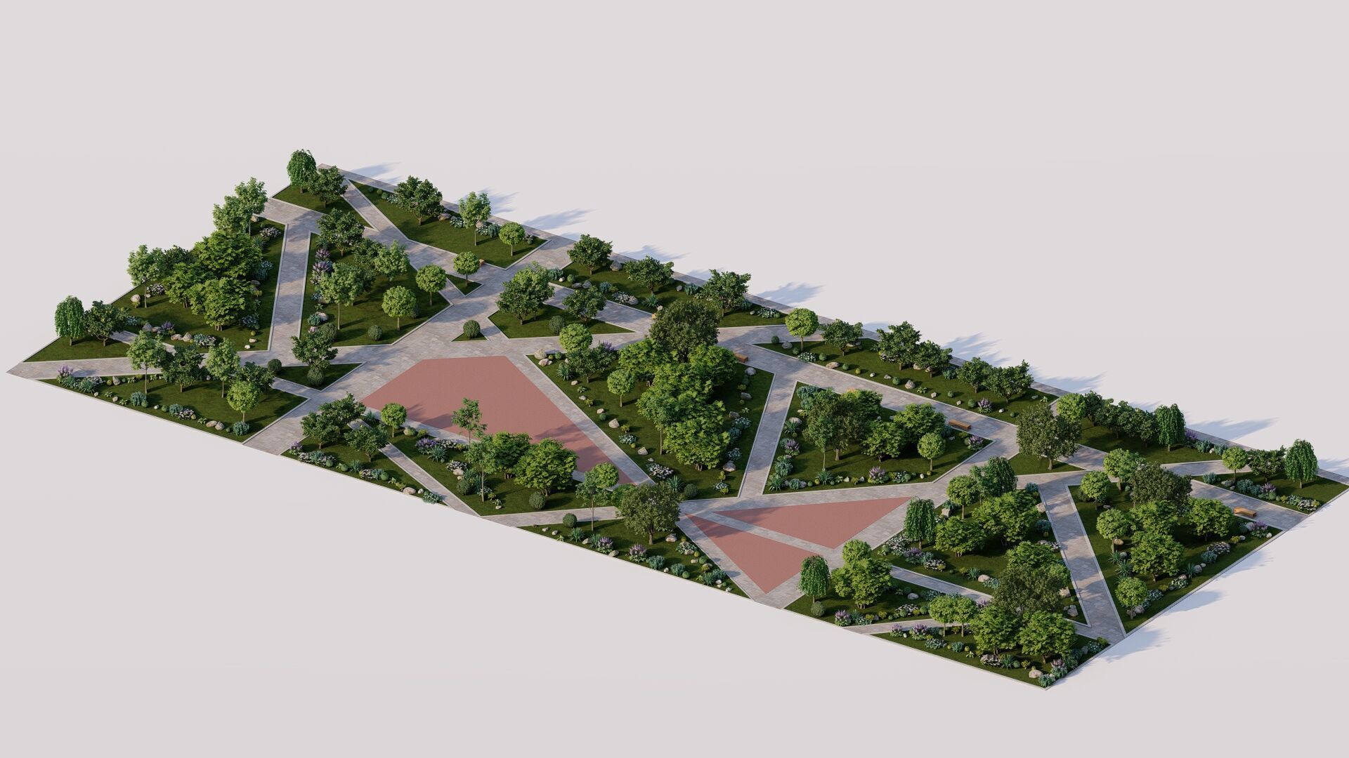 public park-Private Park Landscape 3D model_16