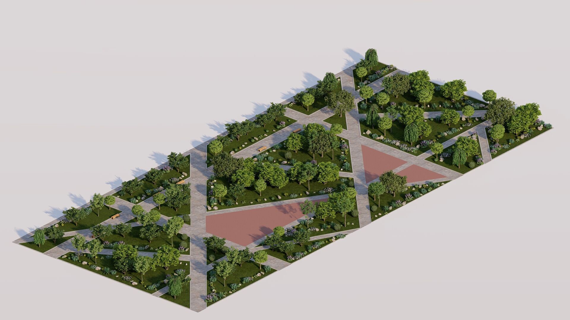 public park-Private Park Landscape 3D model_17