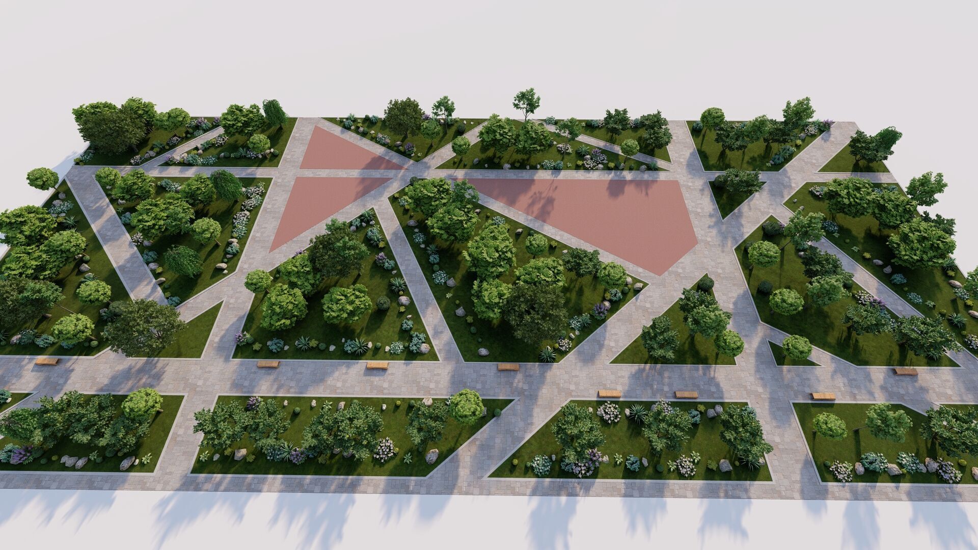 public park-Private Park Landscape 3D model_12