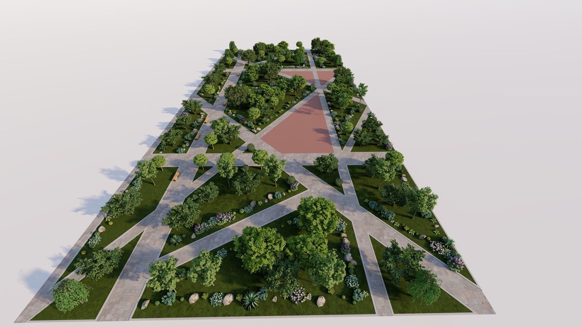 public park-Private Park Landscape 3D model_6