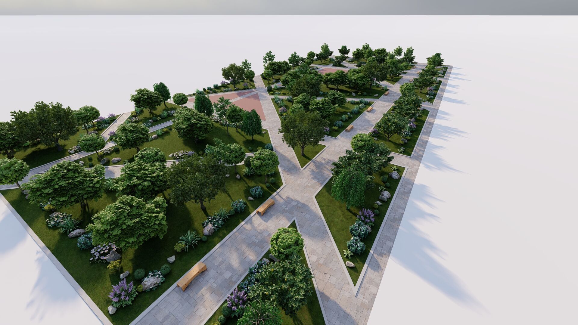 public park-Private Park Landscape 3D model_8