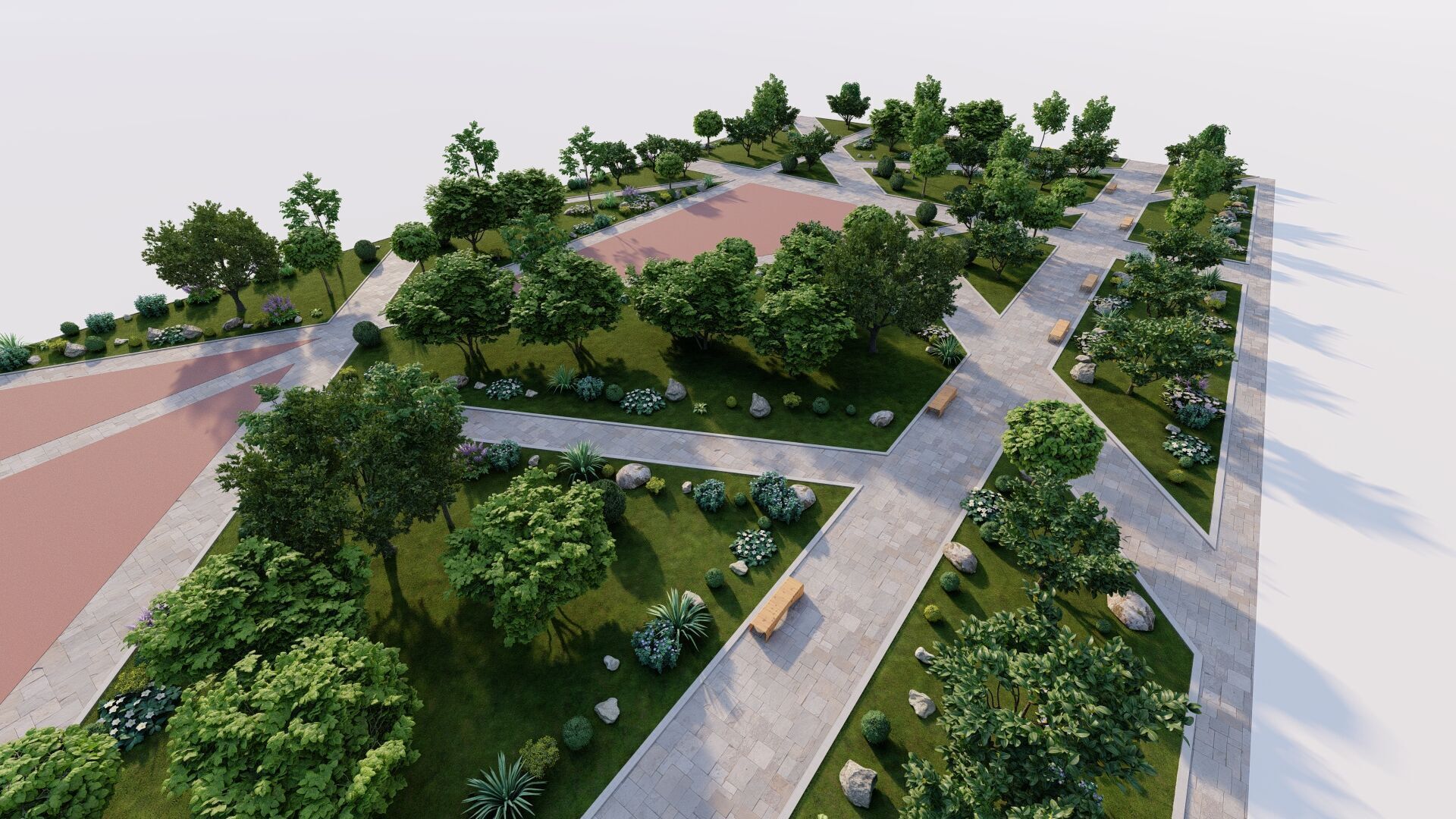 public park-Private Park Landscape 3D model_13