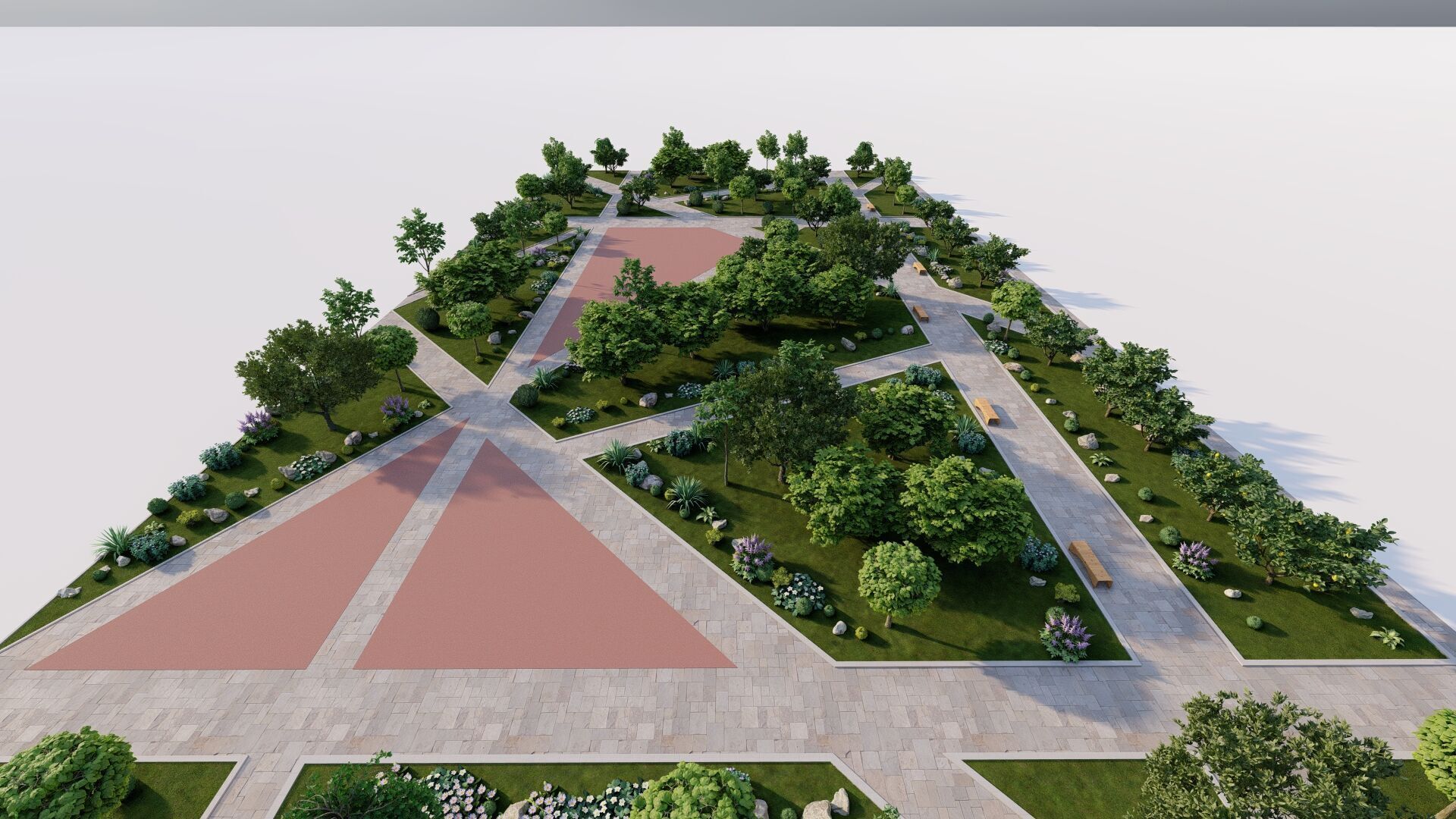 public park-Private Park Landscape 3D model_21