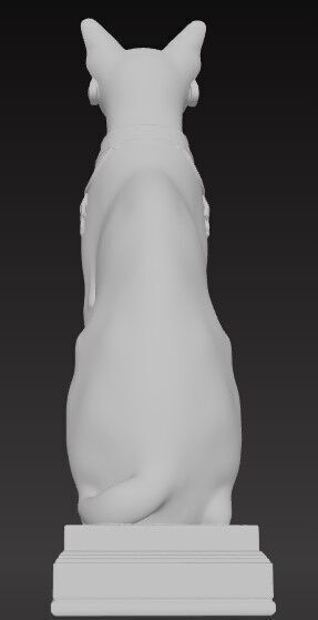 Victorian Style  Egyptian Cat Sculpture 3D Model STL FBX OBJ GLB 3D print model_5
