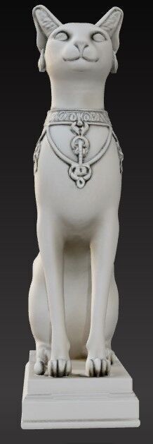 Victorian Style  Egyptian Cat Sculpture 3D Model STL FBX OBJ GLB 3D print model_8