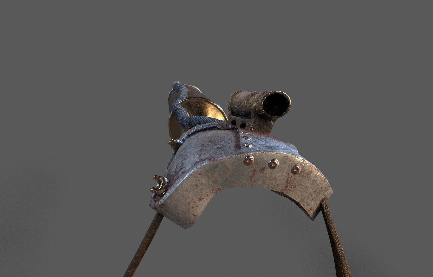  Steampunk  Shoulder pad Low-poly 3D model_4