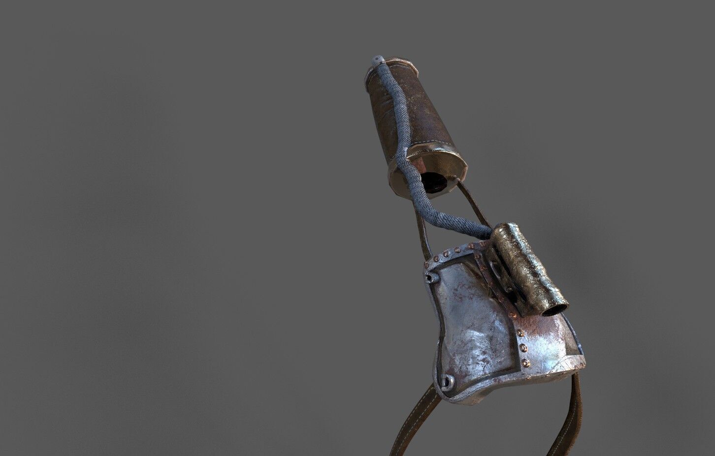  Steampunk  Shoulder pad Low-poly 3D model_3