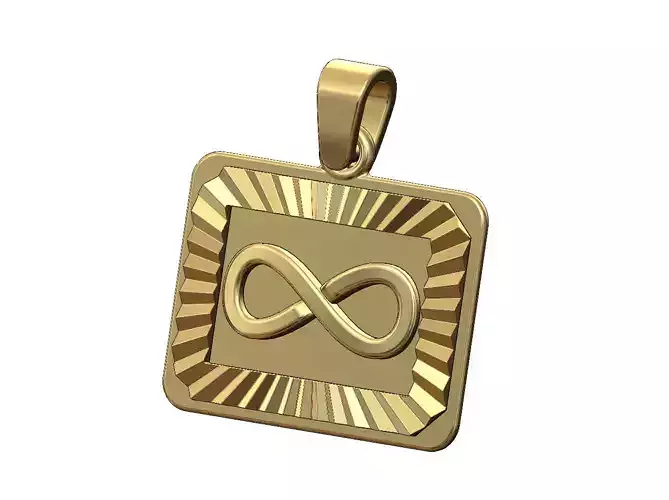 Infinity landscape faceted sunrays tag pendant charm