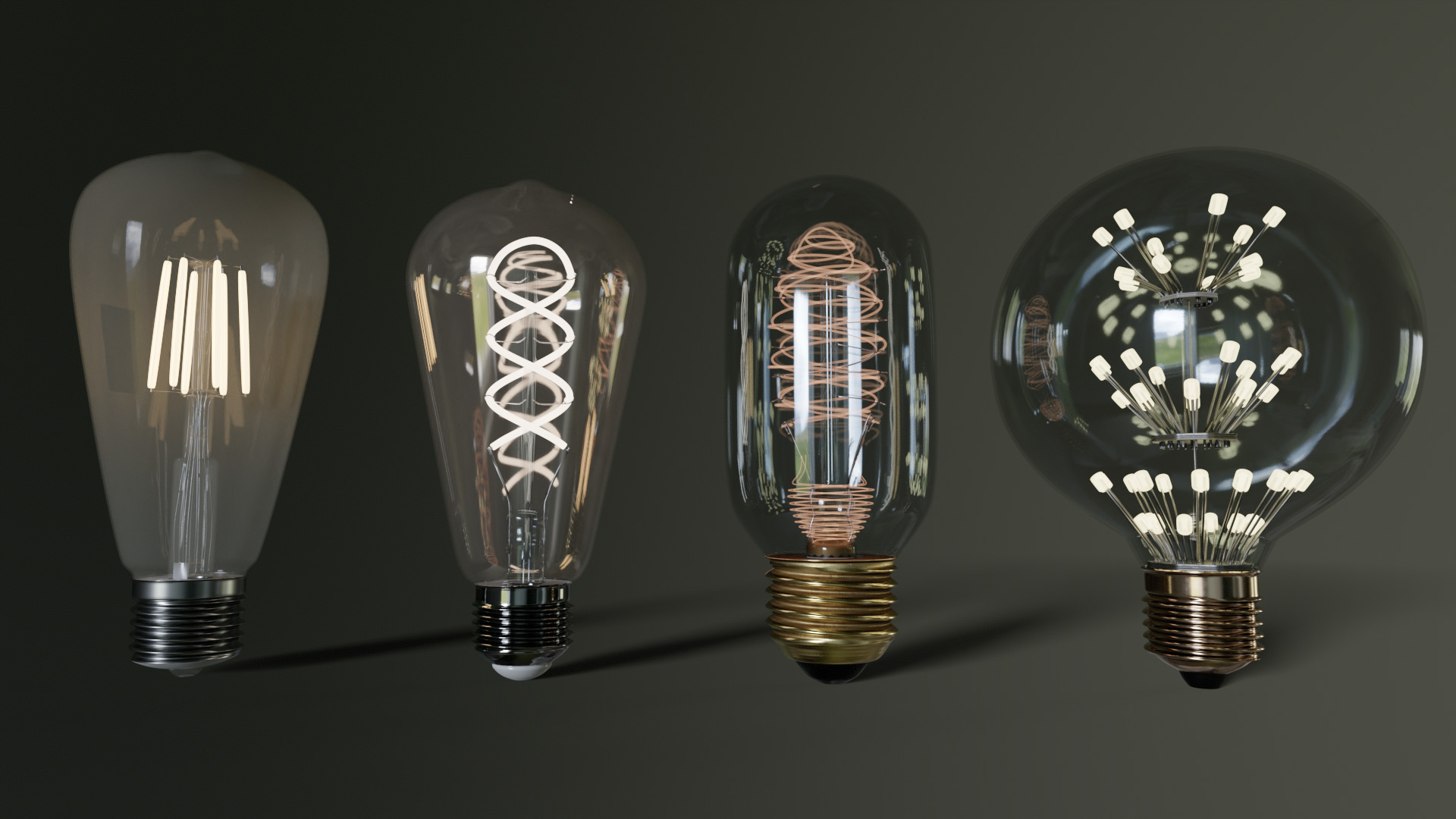 Old lamp posts and wall lamps and emissive vintage bulbs bundle 3D model_18
