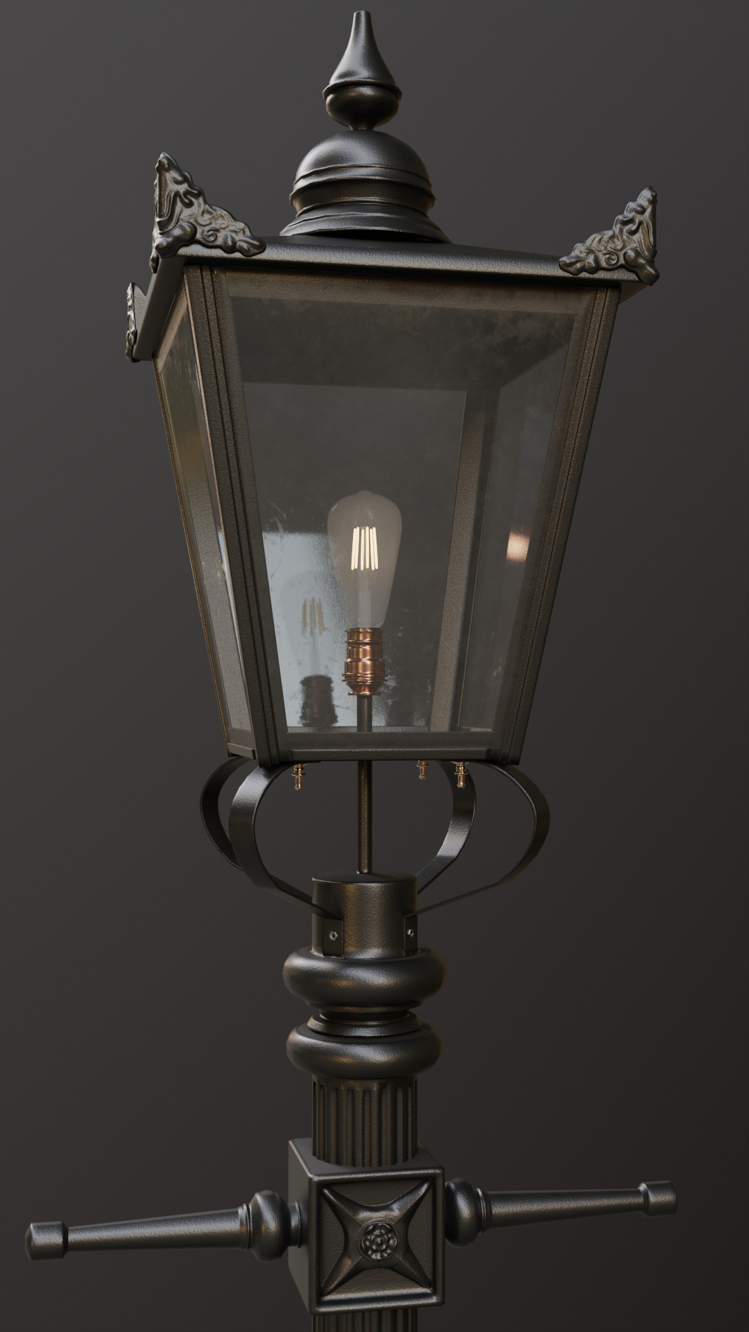 Old lamp posts and wall lamps and emissive vintage bulbs bundle 3D model_69