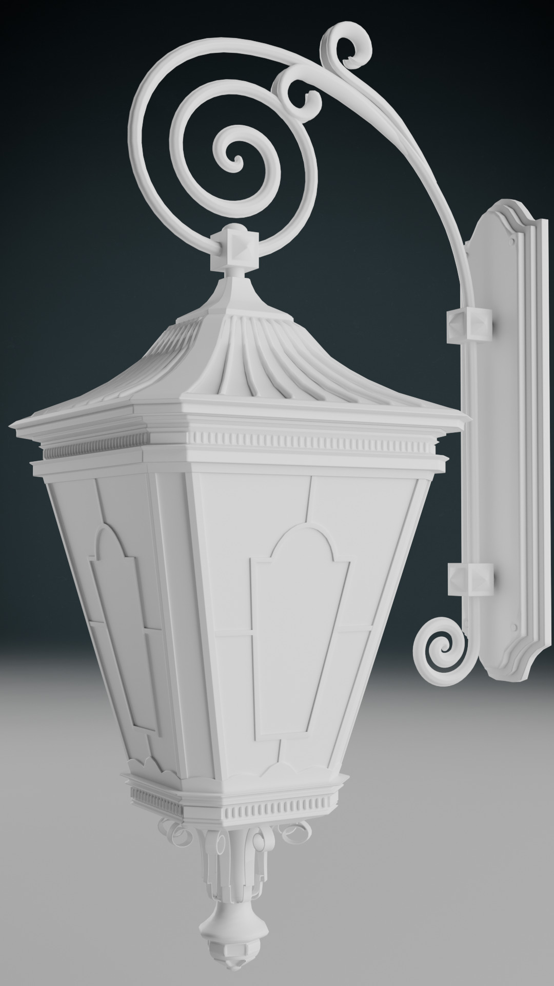 Old lamp posts and wall lamps and emissive vintage bulbs bundle 3D model_61