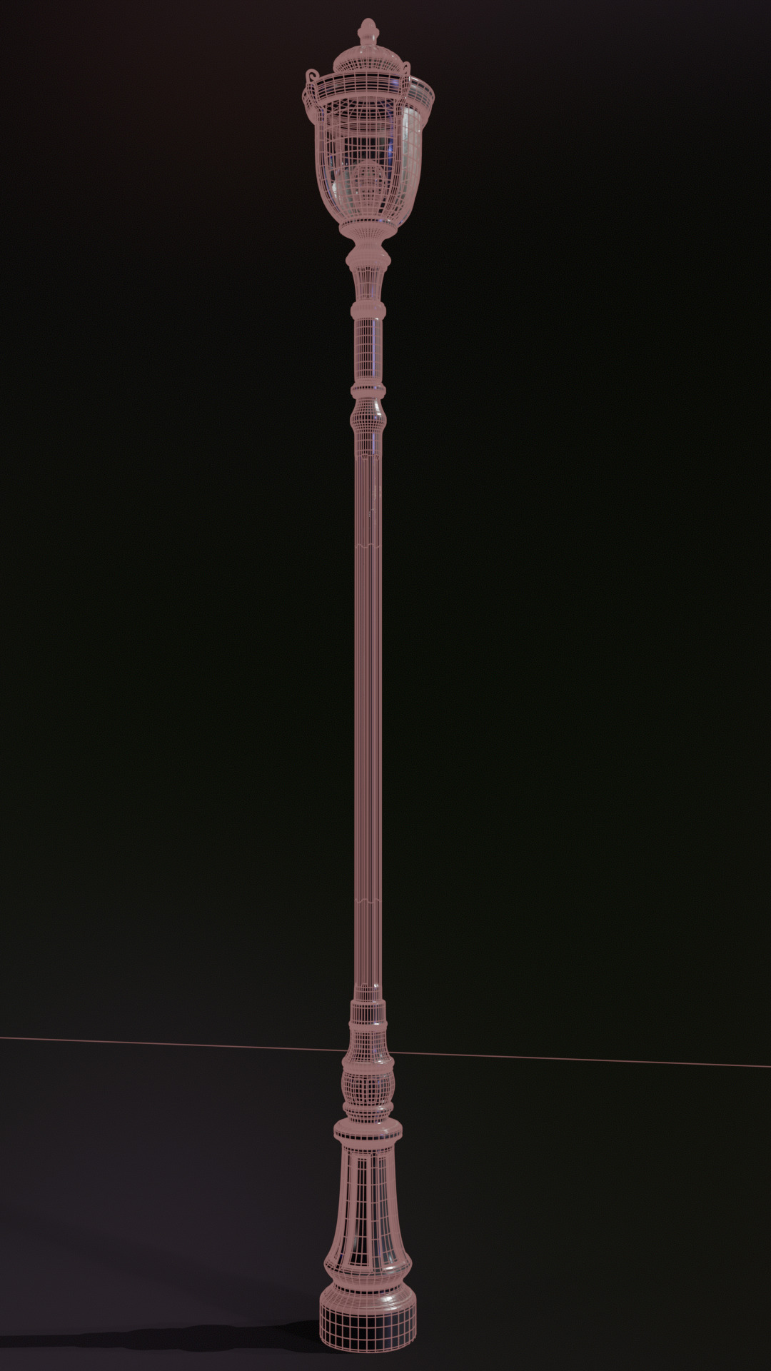 Old lamp posts and wall lamps and emissive vintage bulbs bundle 3D model_34