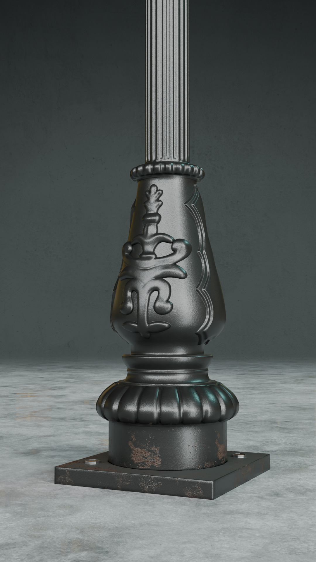 Old lamp posts and wall lamps and emissive vintage bulbs bundle 3D model_36