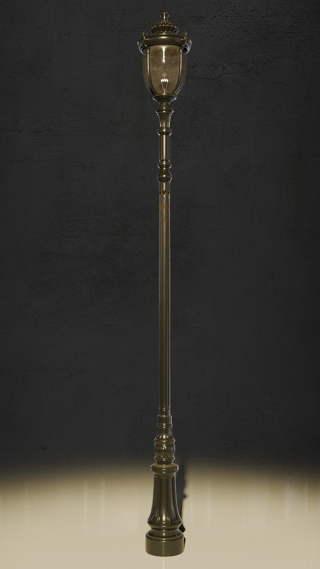 Old lamp posts and wall lamps and emissive vintage bulbs bundle 3D model_53