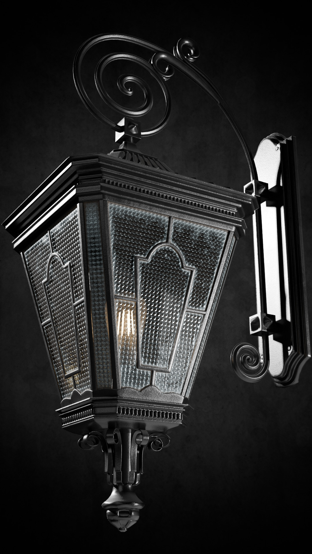 Old lamp posts and wall lamps and emissive vintage bulbs bundle 3D model_59