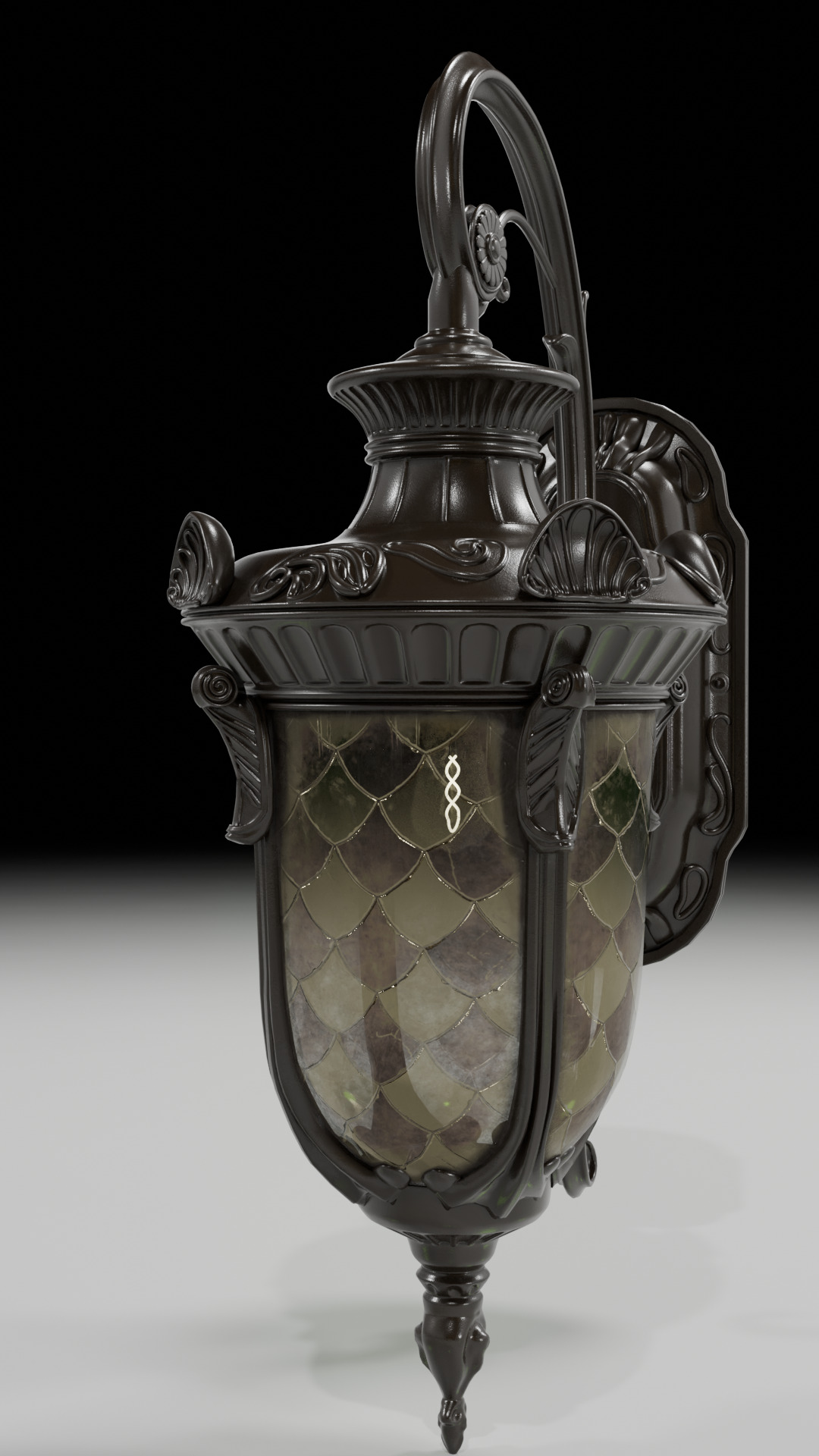 Old lamp posts and wall lamps and emissive vintage bulbs bundle 3D model_66