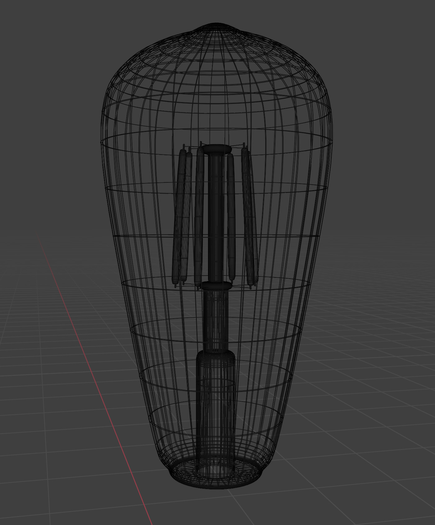 Old lamp posts and wall lamps and emissive vintage bulbs bundle 3D model_25