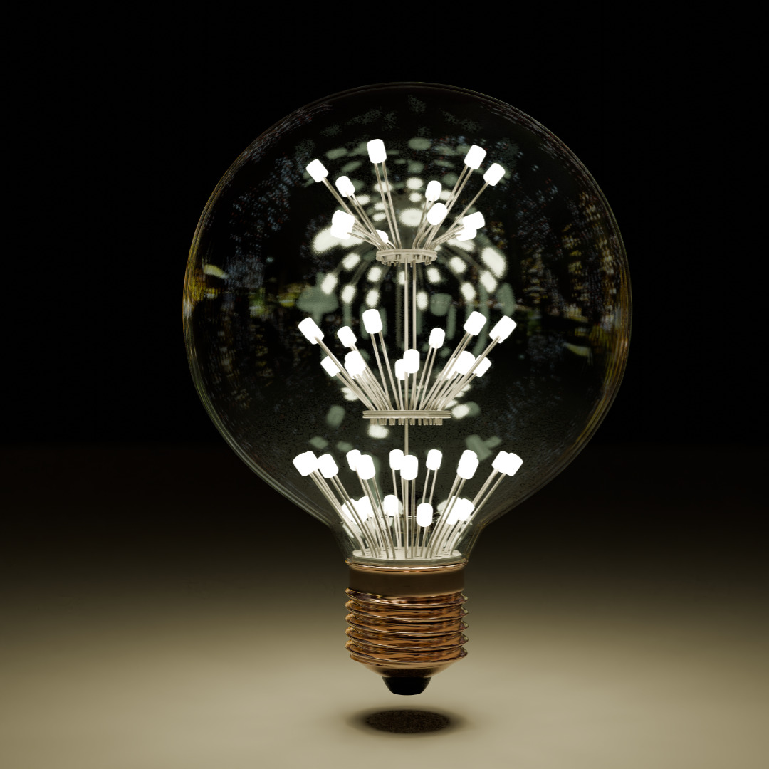 Old lamp posts and wall lamps and emissive vintage bulbs bundle 3D model_20