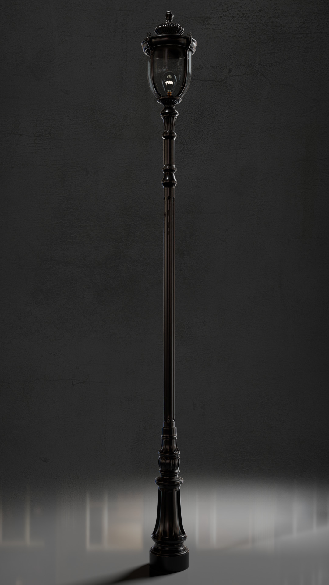 Old lamp posts and wall lamps and emissive vintage bulbs bundle 3D model_52