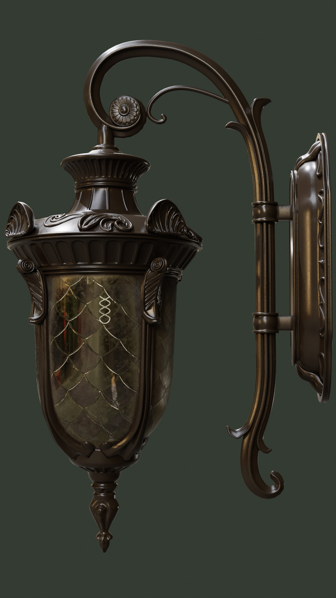 Old lamp posts and wall lamps and emissive vintage bulbs bundle 3D model_64