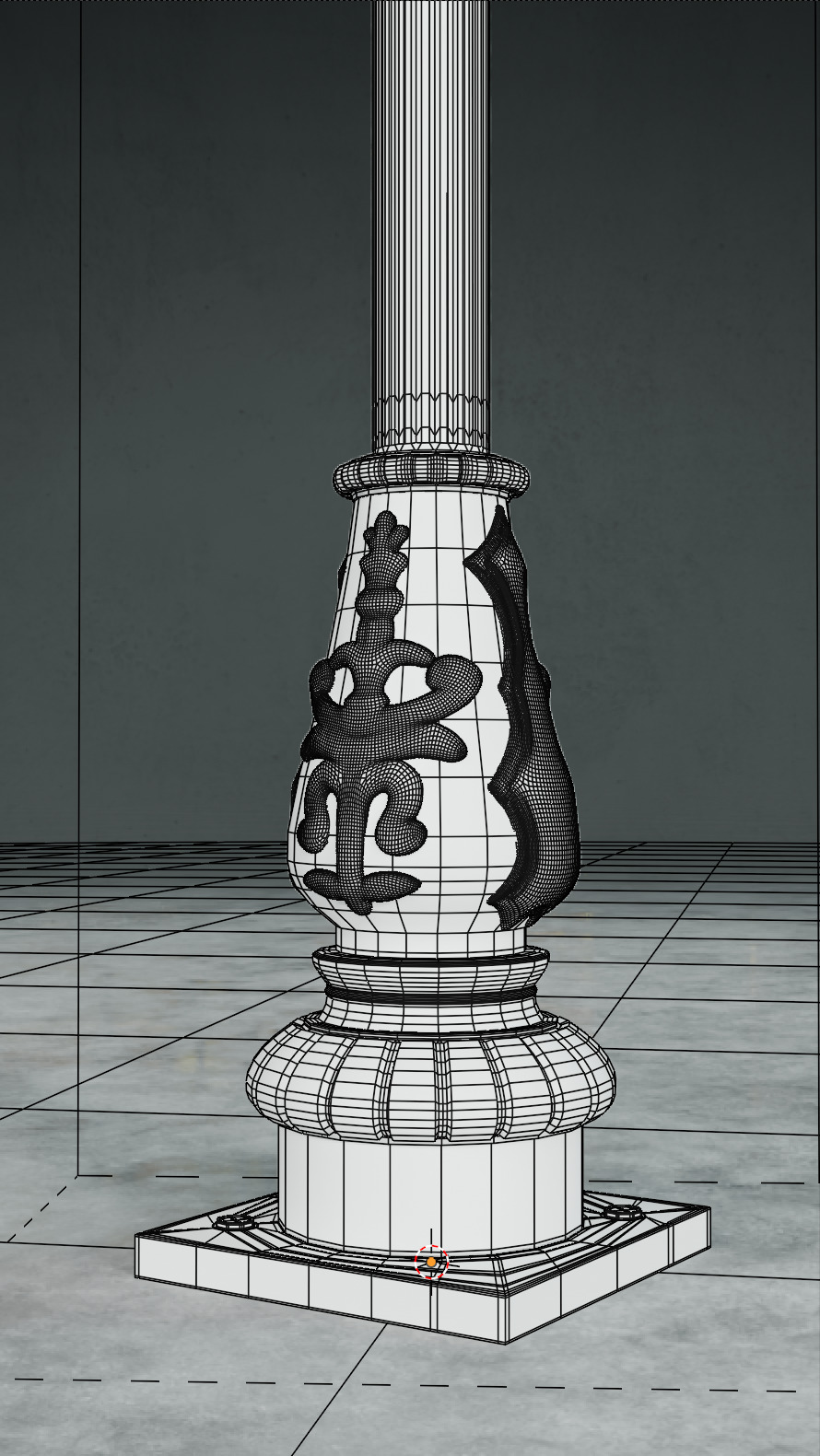 Old lamp posts and wall lamps and emissive vintage bulbs bundle 3D model_37