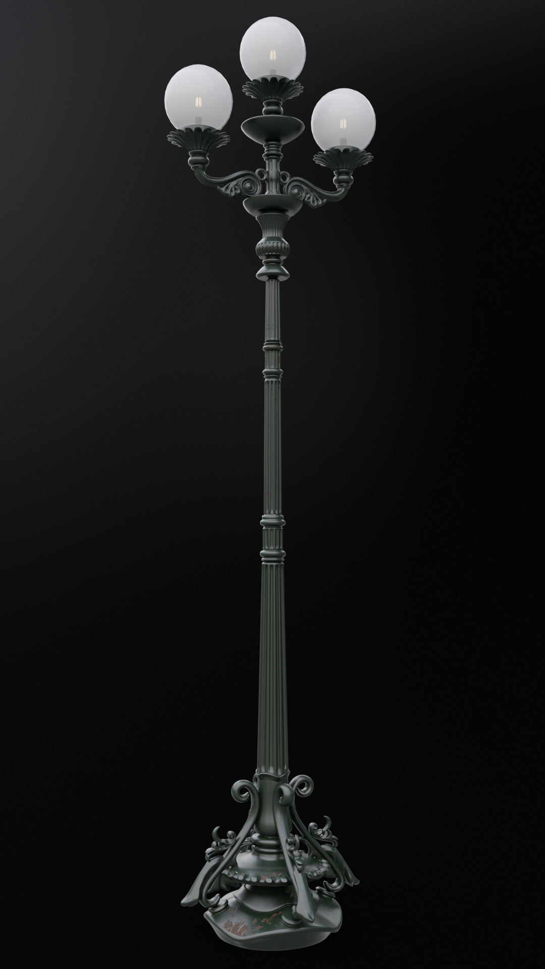 Old lamp posts and wall lamps and emissive vintage bulbs bundle 3D model_29