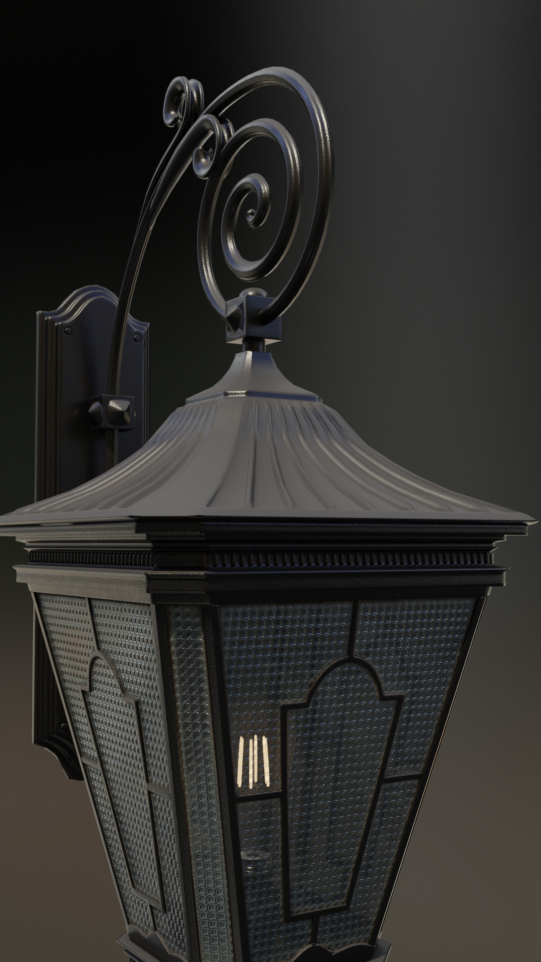 Old lamp posts and wall lamps and emissive vintage bulbs bundle 3D model_55