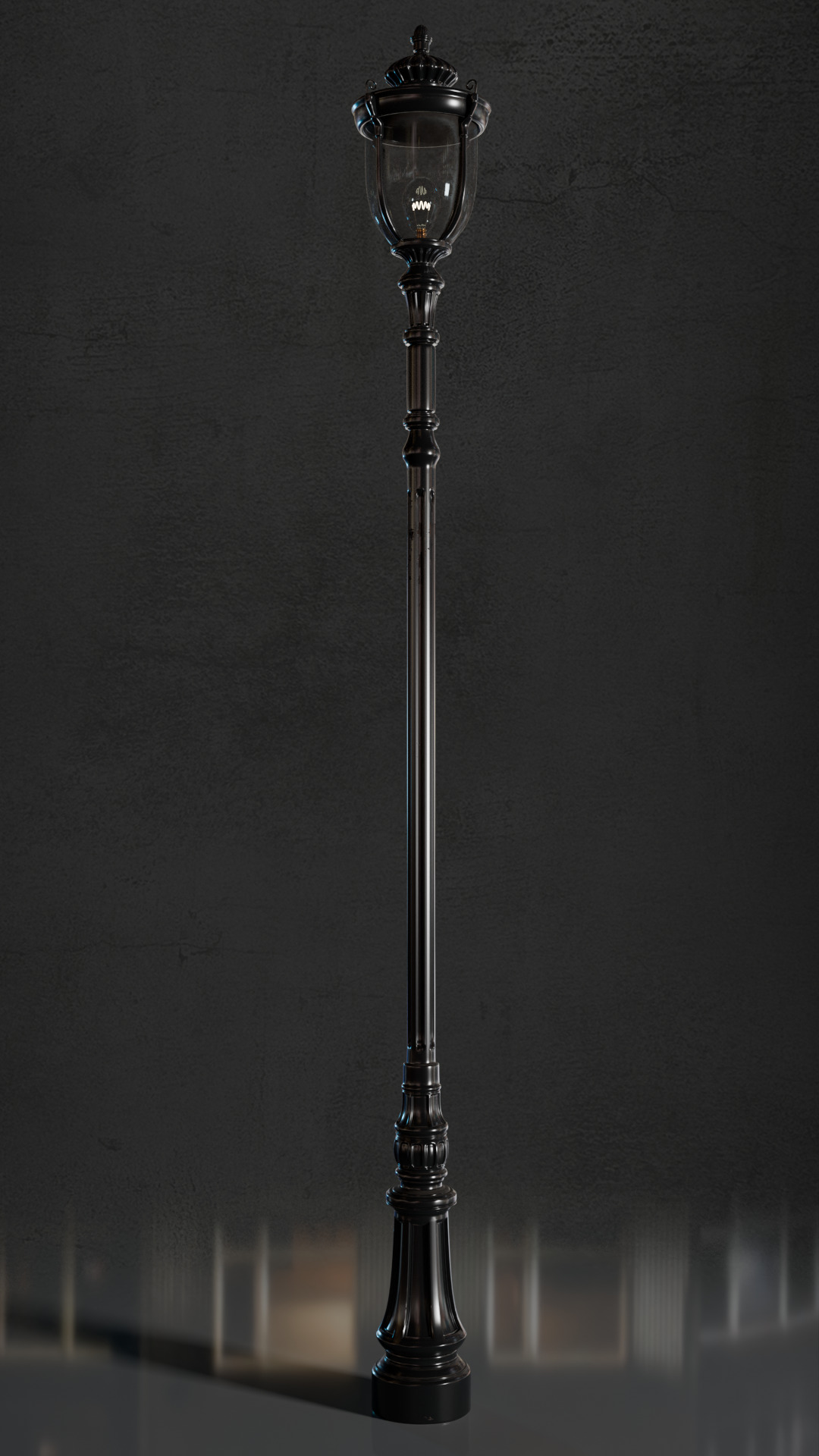 Old lamp posts and wall lamps and emissive vintage bulbs bundle 3D model_49