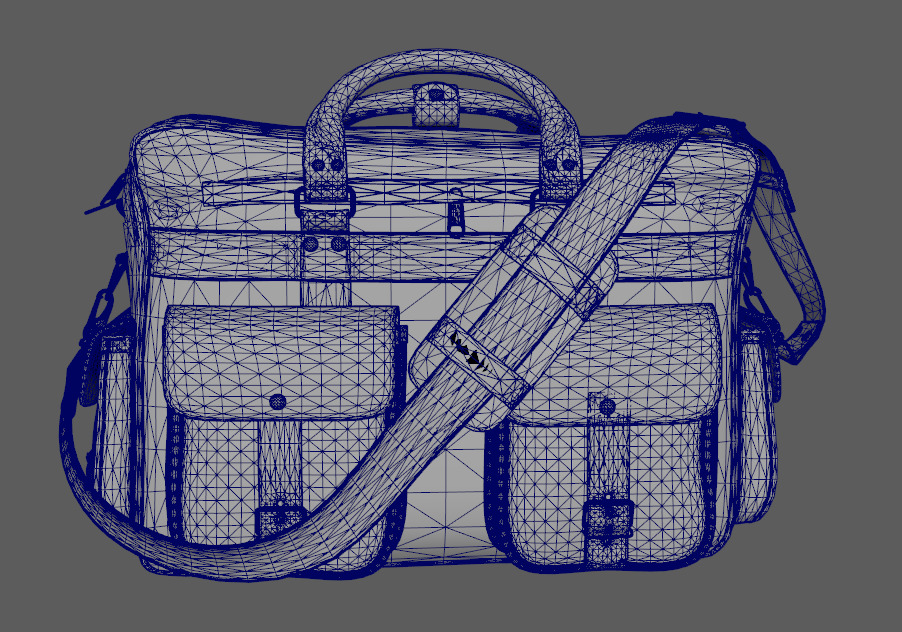 everett leather briefcase bag Low-poly 3D model_4