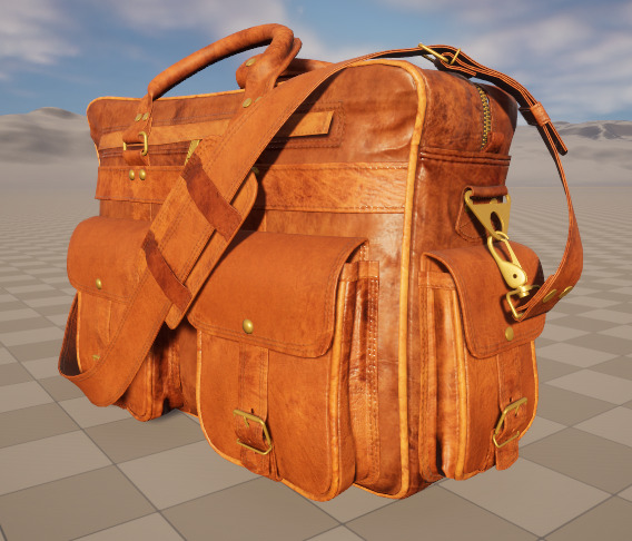 everett leather briefcase bag Low-poly 3D model_1