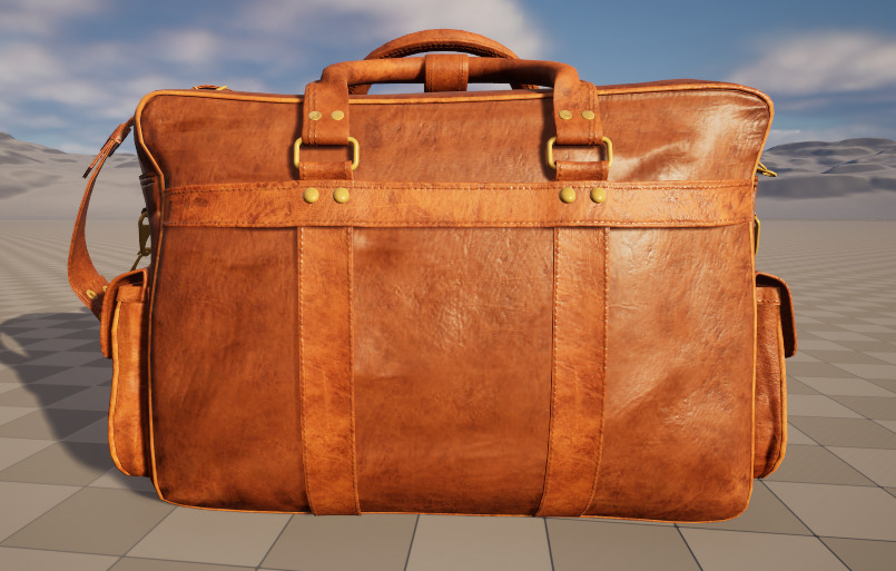 everett leather briefcase bag Low-poly 3D model_3