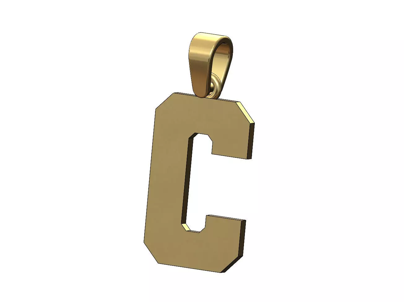 C varsity letter sports letterman jersey pendant charm 3D print model